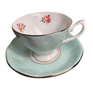Royal Albert polka rose tea cup and saucer excellent condition